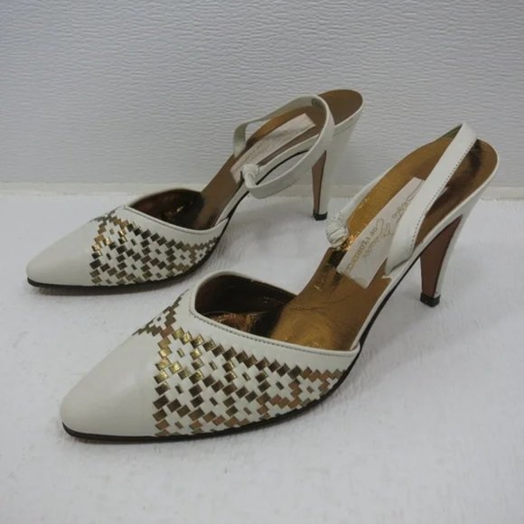 Sesto Meucci Shoes - Sesto Meucci Leather Weaved Slingback Pumps Women's Heels Footwear Sz 7.5 N